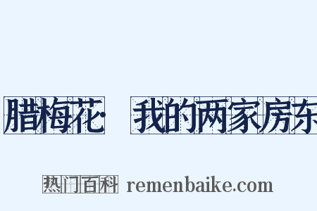 腊梅花·我的两家房东是什么意思的图片